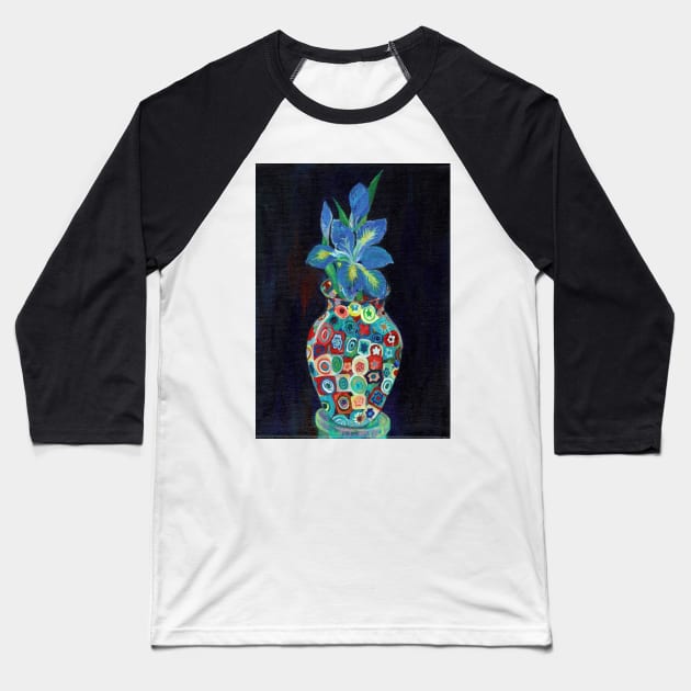 Flowers in a Vase, Irises Baseball T-Shirt by johanne6